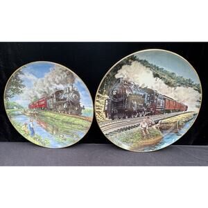 2 American Classic The Golden Age of American Railroads Train Plates DENEEN